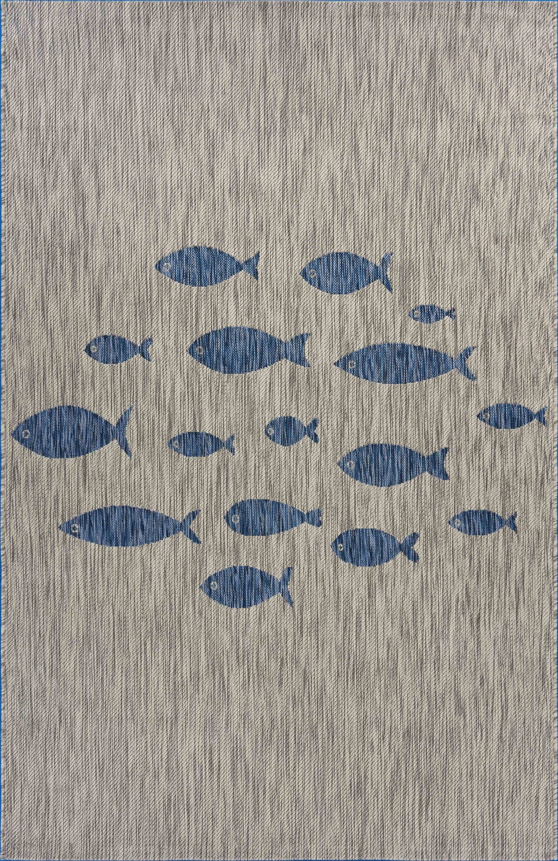HomeRoots 8’ x 10’ Gray Coastal Indoor Outdoor Area Rug