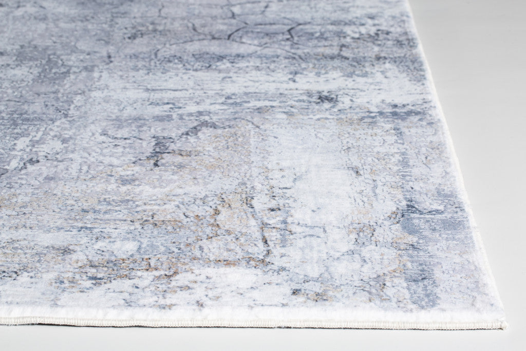 HomeRoots 8' x 10' Gray Distressed Marble Area Rug