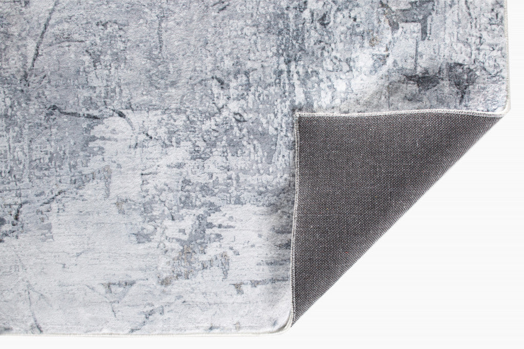 HomeRoots 8' x 10' Gray Distressed Marble Area Rug