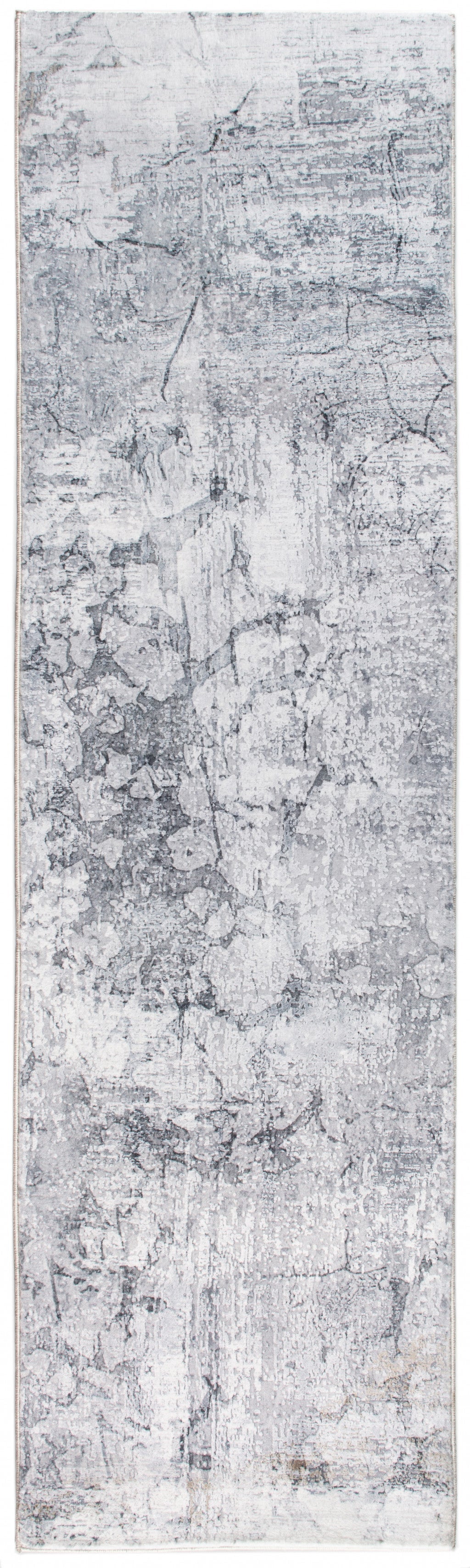 HomeRoots 8' x 10' Gray Distressed Marble Area Rug