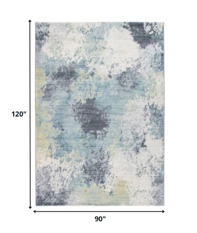 HomeRoots 8' x 10' Gray Distressed Marble Area Rug