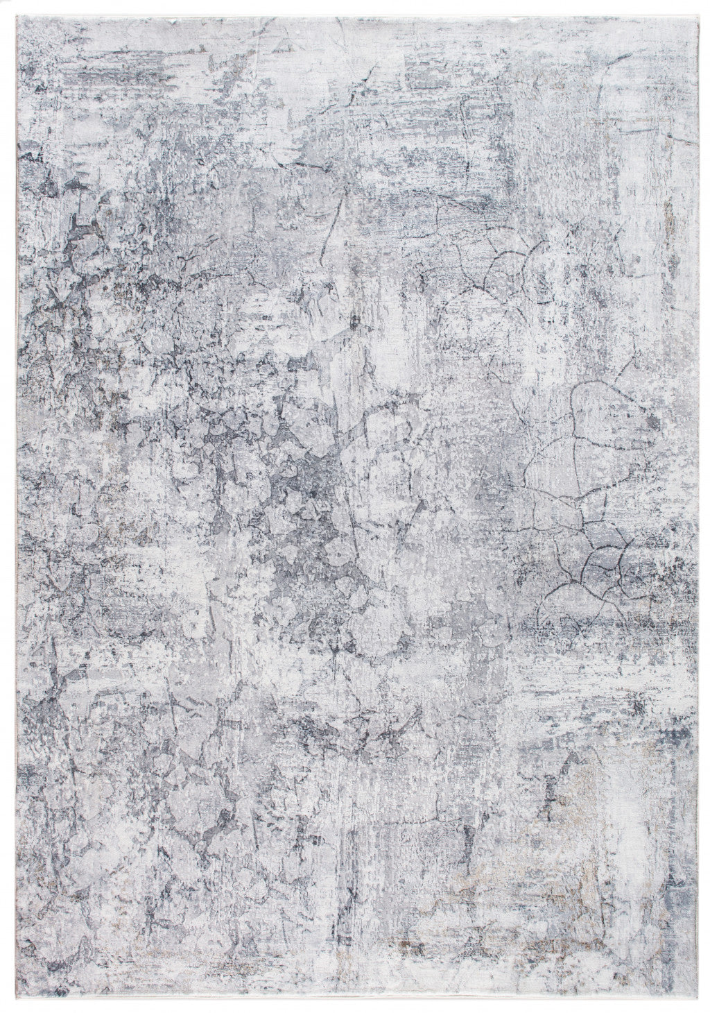 HomeRoots 8' x 10' Gray Distressed Marble Area Rug