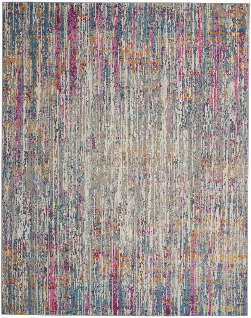HomeRoots 8' x 10' Ivory Abstract Striations Area Rug