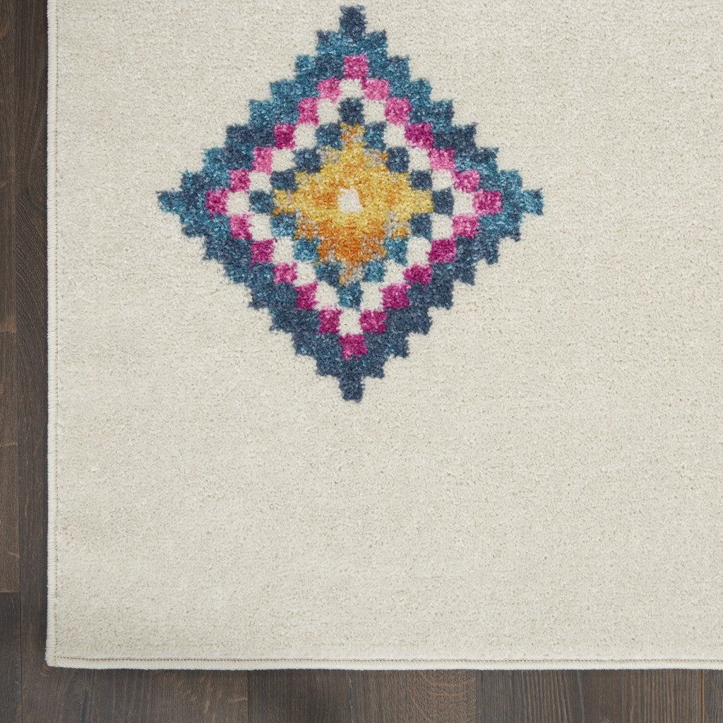 HomeRoots 8' x 10' Ivory Boho Jewels Geometric Area Rug