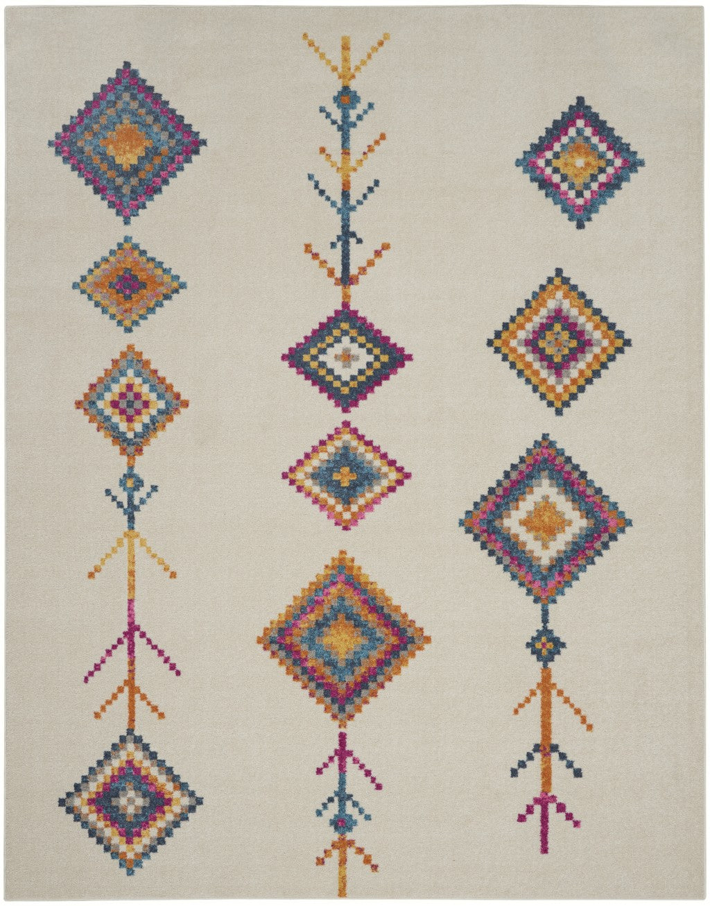 HomeRoots 8' x 10' Ivory Boho Jewels Geometric Area Rug