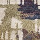 HomeRoots 8' x 10' Ivory Machine Woven Abstract Brushstrokes Indoor Area Rug