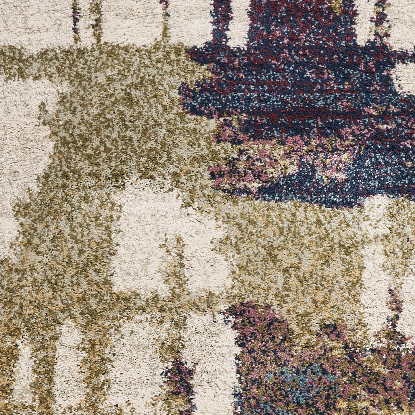 HomeRoots 8' x 10' Ivory Machine Woven Abstract Brushstrokes Indoor Area Rug