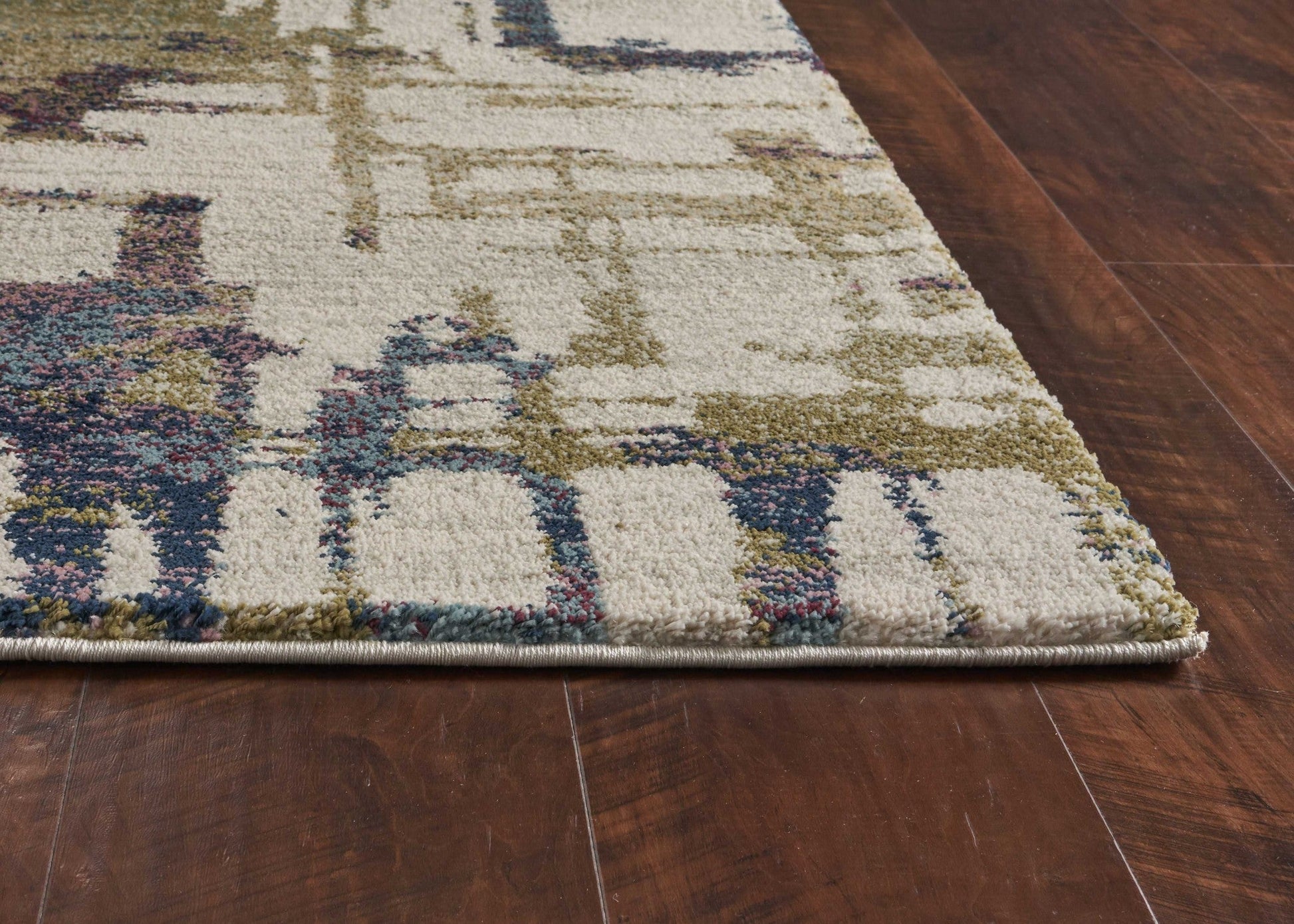HomeRoots 8' x 10' Ivory Machine Woven Abstract Brushstrokes Indoor Area Rug