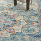 HomeRoots 8’ x 10’ Light Blue and Ivory Distressed Area Rug