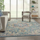 HomeRoots 8’ x 10’ Light Blue and Ivory Distressed Area Rug