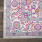 HomeRoots 8' x 10' Light Gray and Pink Medallion Area Rug