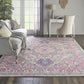 HomeRoots 8' x 10' Light Gray and Pink Medallion Area Rug