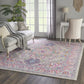 HomeRoots 8' x 10' Light Gray and Pink Medallion Area Rug