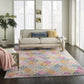 HomeRoots 8' x 10' Muted Brights Floral Diamond Area Rug
