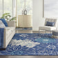 HomeRoots 8' x 10' Navy and Ivory Floral Area Rug