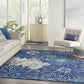 HomeRoots 8' x 10' Navy and Ivory Floral Area Rug
