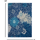 HomeRoots 8' x 10' Navy and Ivory Floral Area Rug