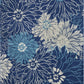 HomeRoots 8' x 10' Navy and Ivory Floral Area Rug