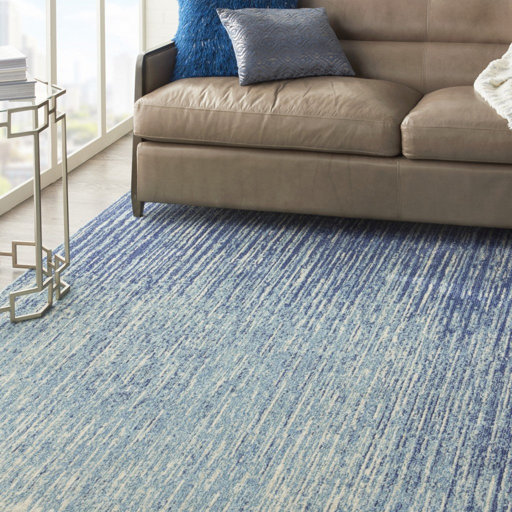 HomeRoots 8' x 10' Navy and Light Blue Abstract Area Rug