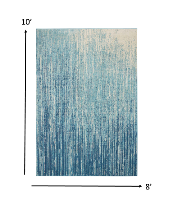 HomeRoots 8' x 10' Navy and Light Blue Abstract Area Rug