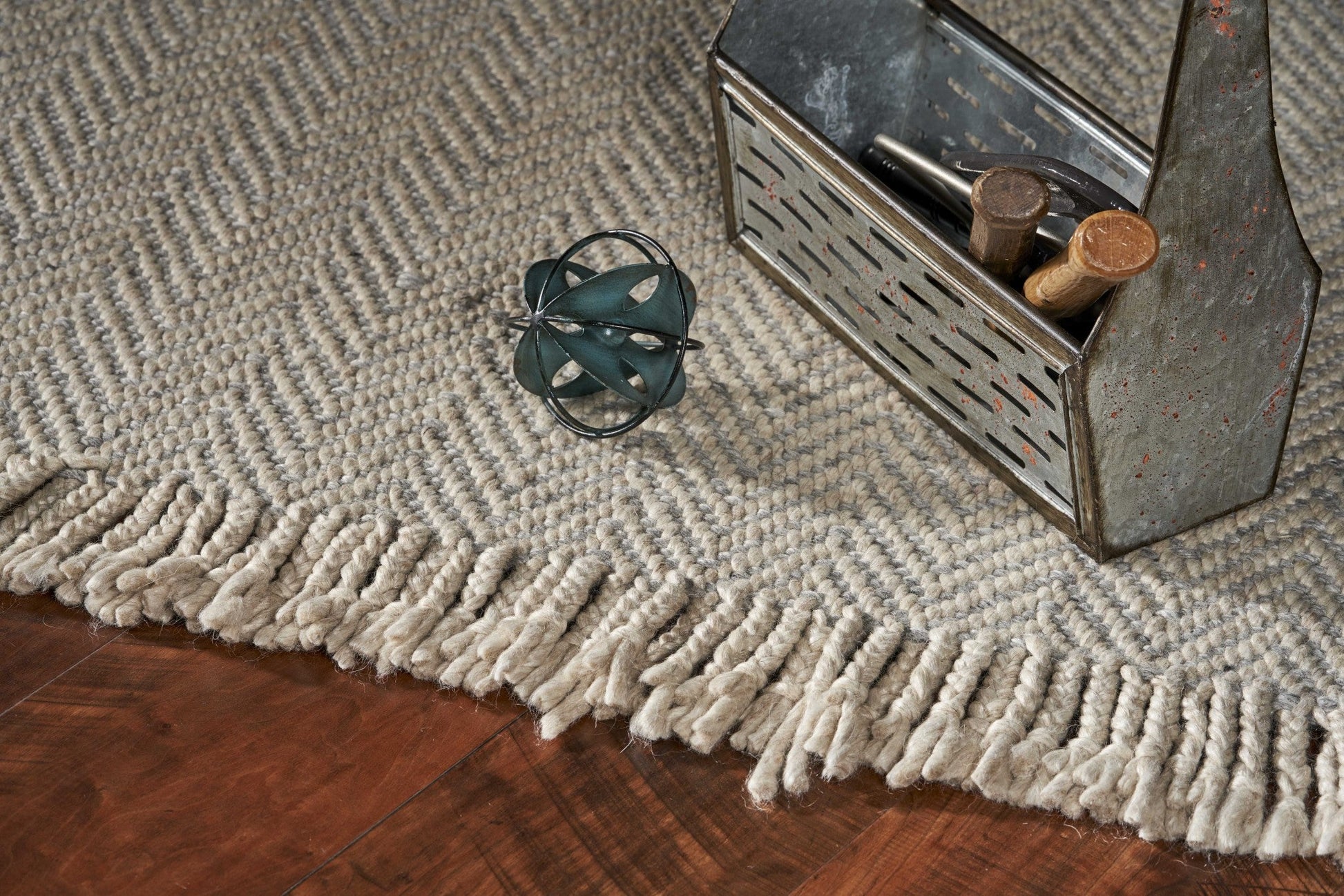 HomeRoots 8' x 10' Oatmeal Beige Hand Woven Herringbone Indoor Area Rug