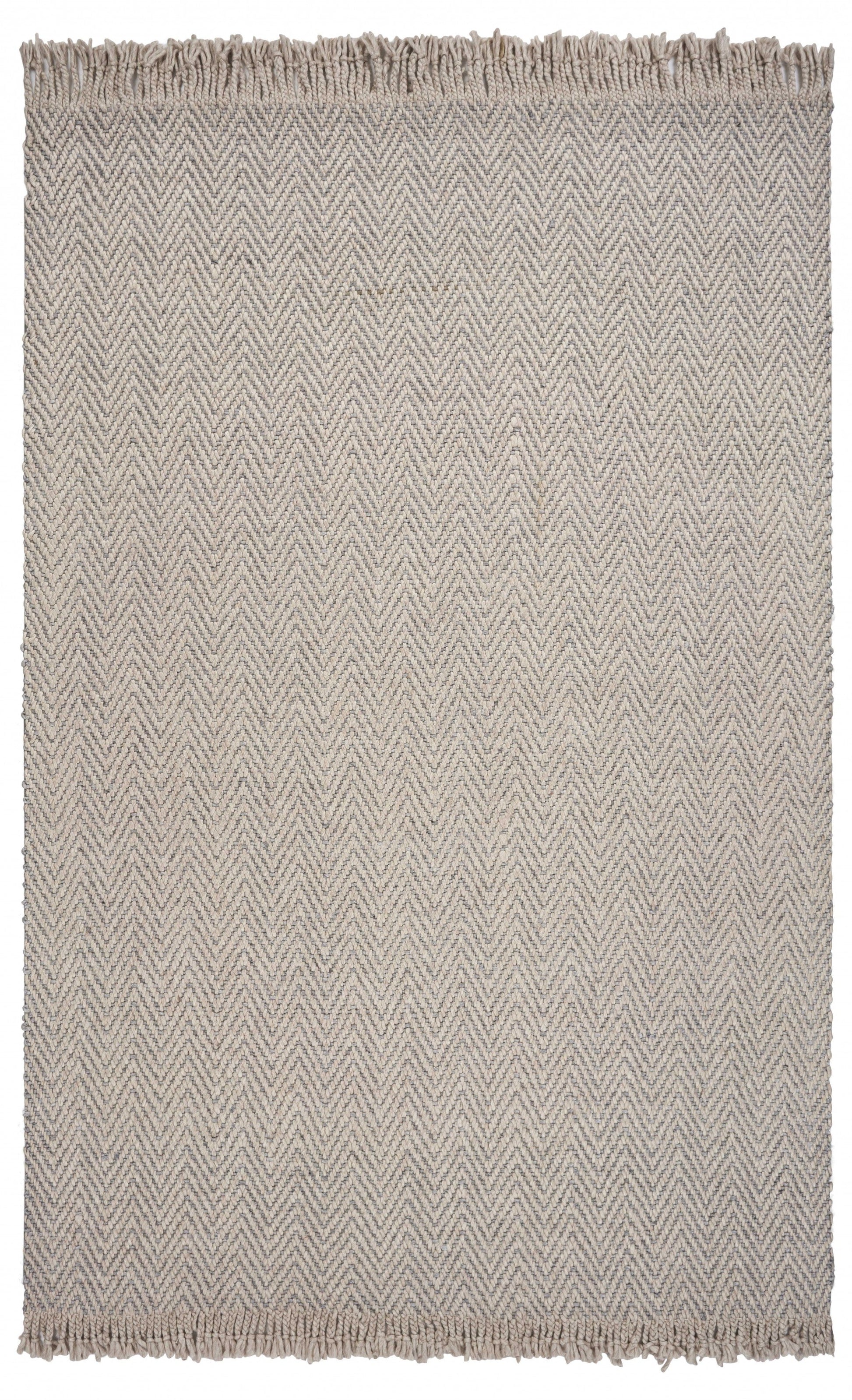 HomeRoots 8' x 10' Oatmeal Beige Hand Woven Herringbone Indoor Area Rug