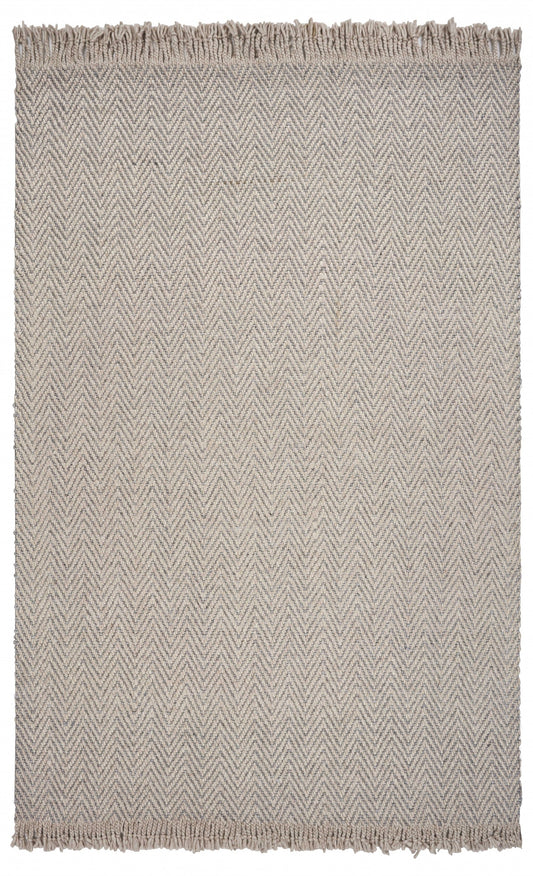 HomeRoots 8' x 10' Oatmeal Beige Hand Woven Herringbone Indoor Area Rug