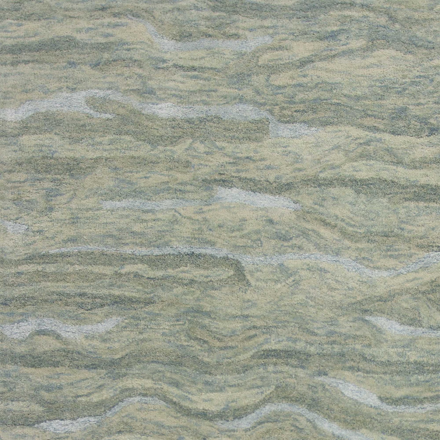 HomeRoots 8' x 10' Seafoam Blue Hand Tufted Abstract Indoor Area Rug
