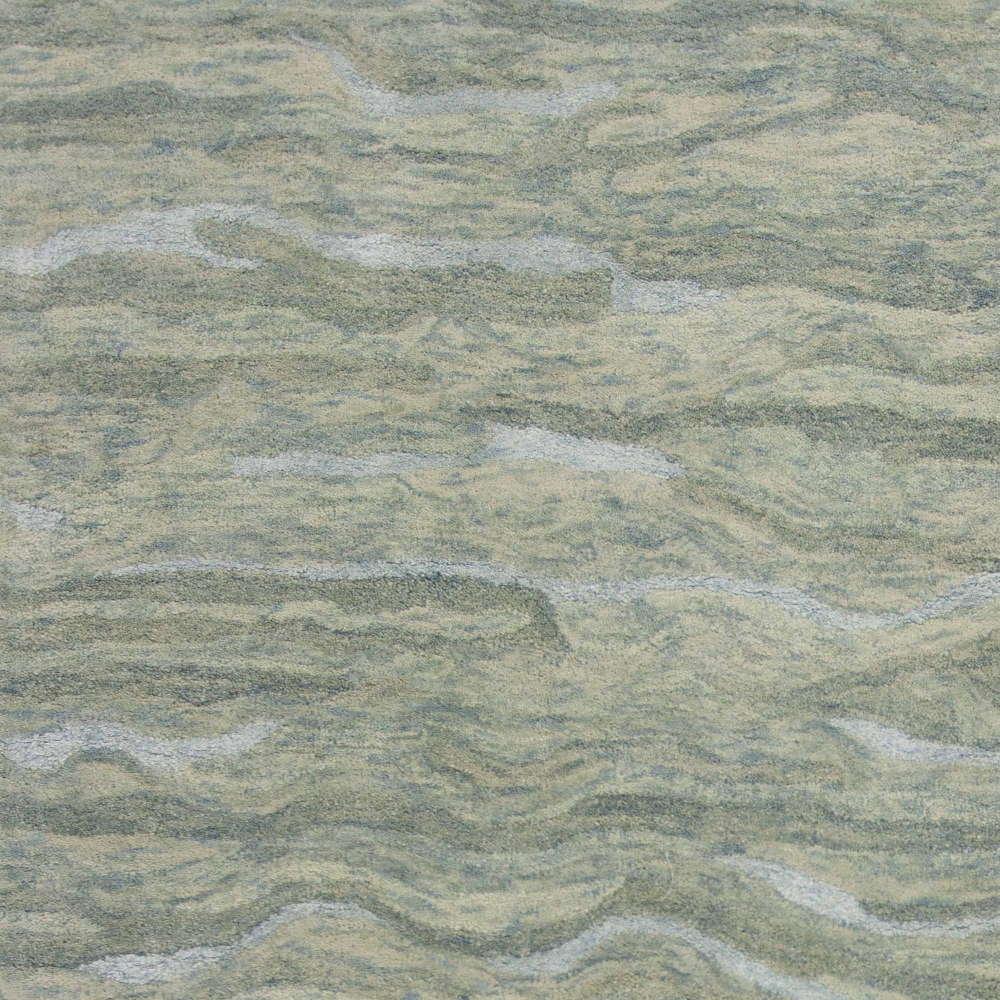 HomeRoots 8' x 10' Seafoam Blue Hand Tufted Abstract Indoor Area Rug