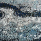HomeRoots 8' x 10' Shades of Blue and Gray Abstract Marble Area Rug