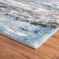 HomeRoots 8' x 10' Shades of Blue and Gray Abstract Marble Area Rug