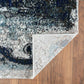 HomeRoots 8' x 10' Shades of Blue and Gray Abstract Marble Area Rug