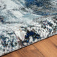 HomeRoots 8' x 10' Shades of Blue and Gray Abstract Marble Area Rug