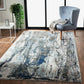 HomeRoots 8' x 10' Shades of Blue and Gray Abstract Marble Area Rug
