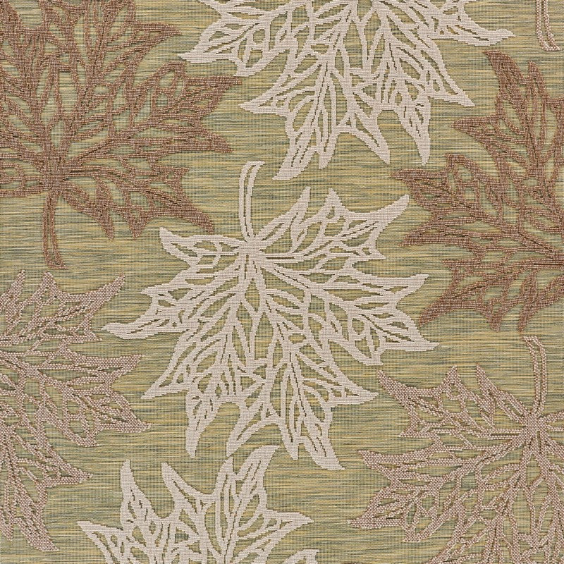 HomeRoots 8' x 10' Tan Maple Leaf Indoor Outdoor Area Rug