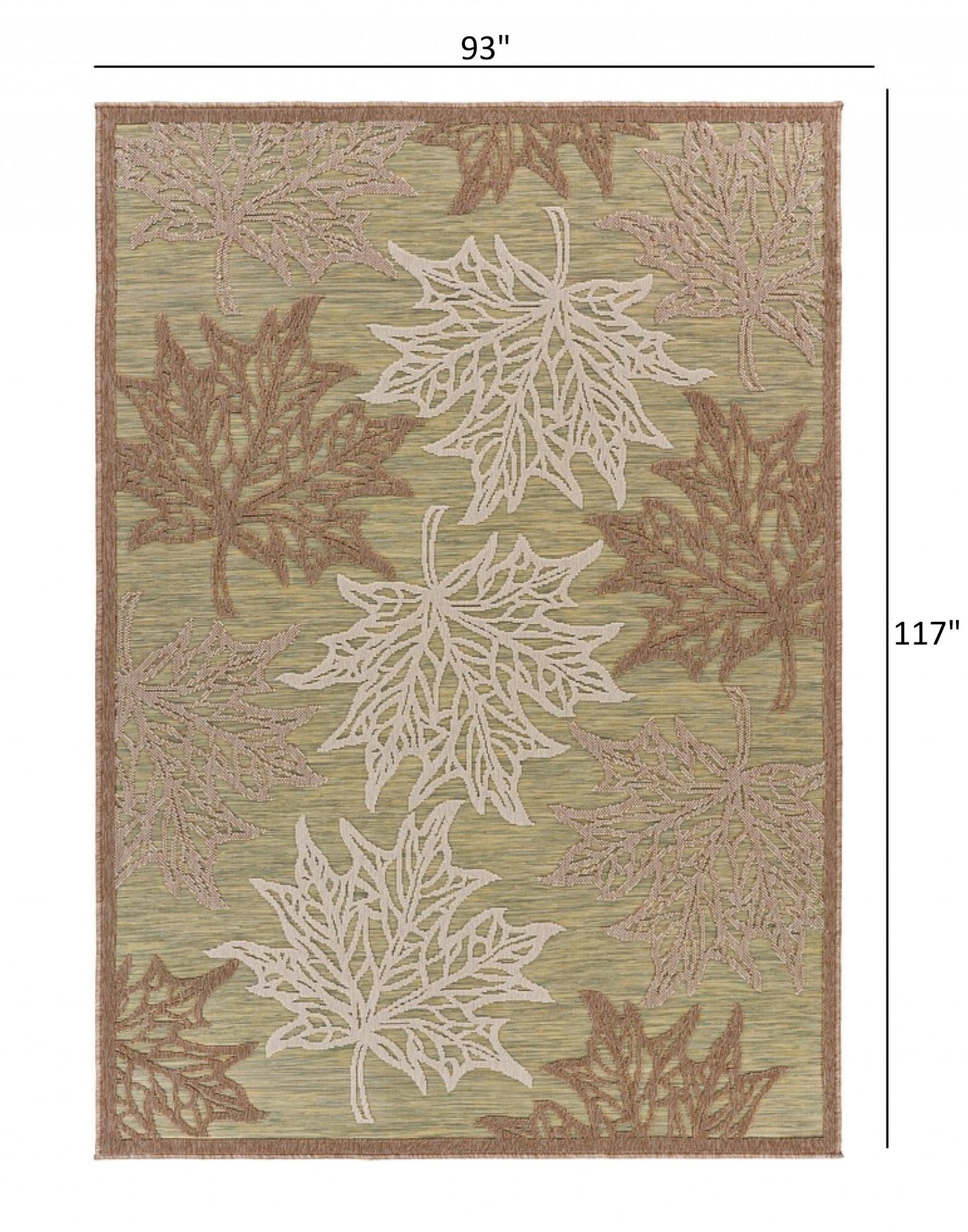HomeRoots 8' x 10' Tan Maple Leaf Indoor Outdoor Area Rug