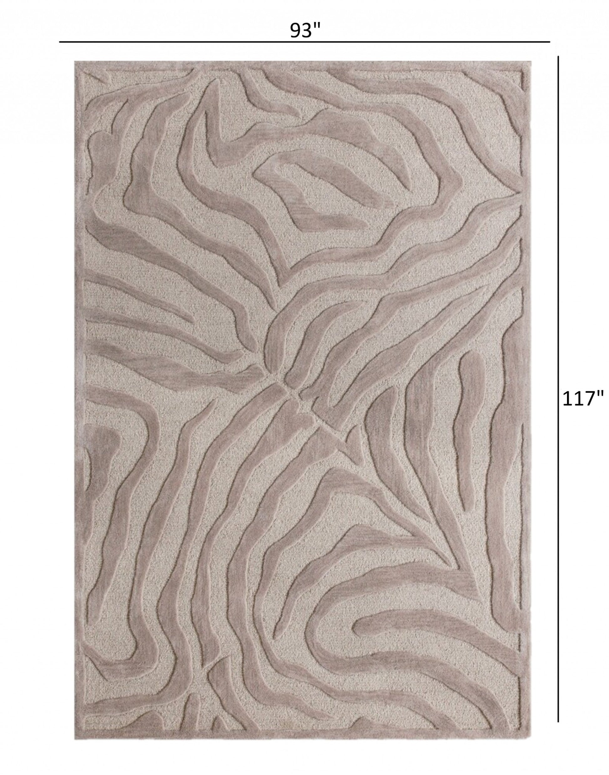 HomeRoots 8' x 10' Taupe Zebra Pattern Area Rug