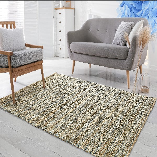 HomeRoots 8' x 10' Teal and Natural Braided Jute Area Rug