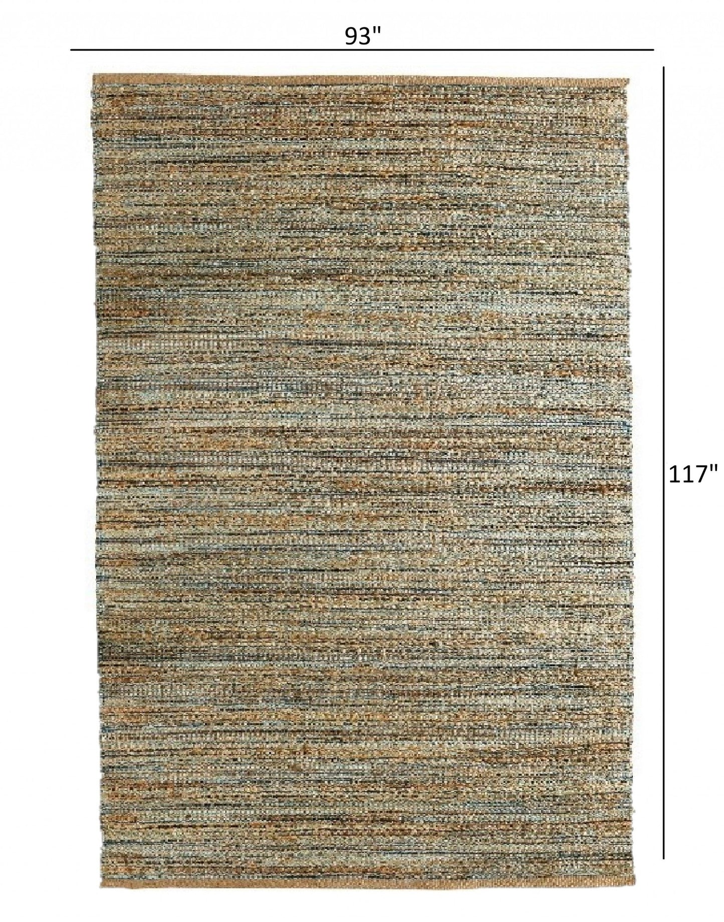 HomeRoots 8' x 10' Teal and Natural Braided Jute Area Rug