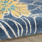 HomeRoots 8’ x 10’ Tropical Flower Area Rug in Blue Finish
