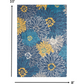 HomeRoots 8’ x 10’ Tropical Flower Area Rug in Blue Finish