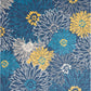 HomeRoots 8’ x 10’ Tropical Flower Area Rug in Blue Finish