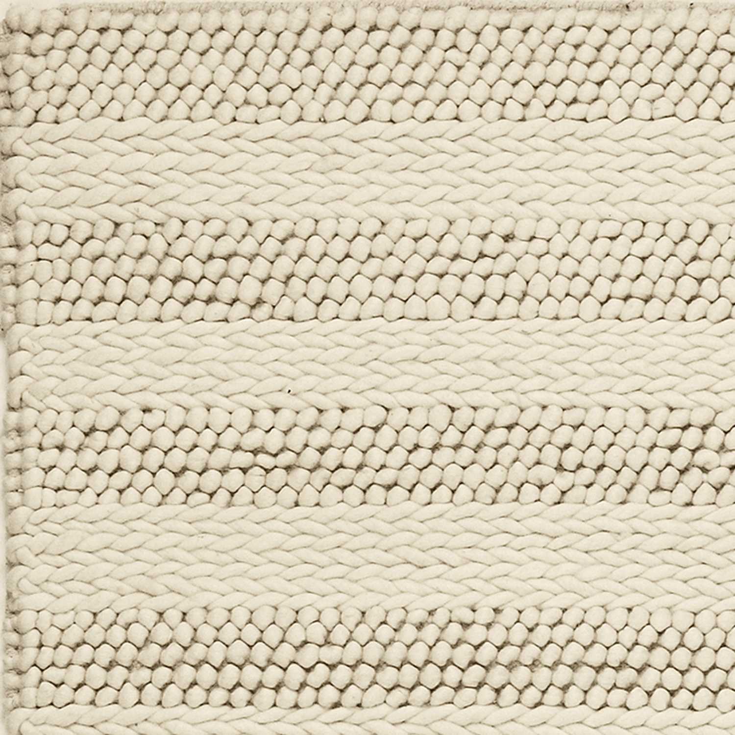 HomeRoots 8' x 10' White Ivory Hand Woven Knobby Cornish Stripe Indoor Area Rug