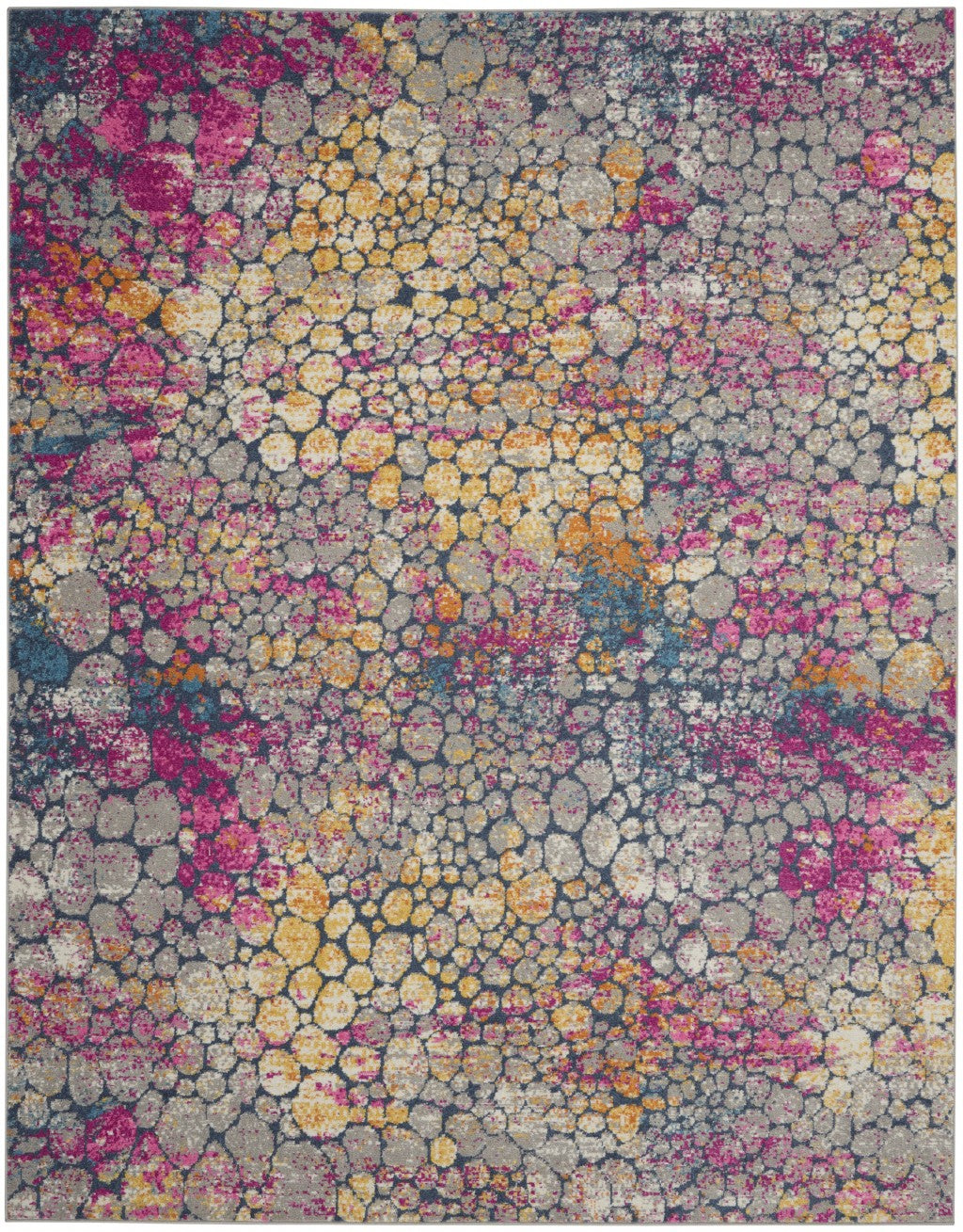 HomeRoots 8' x 10' Yellow and Pink Coral Reef Area Rug
