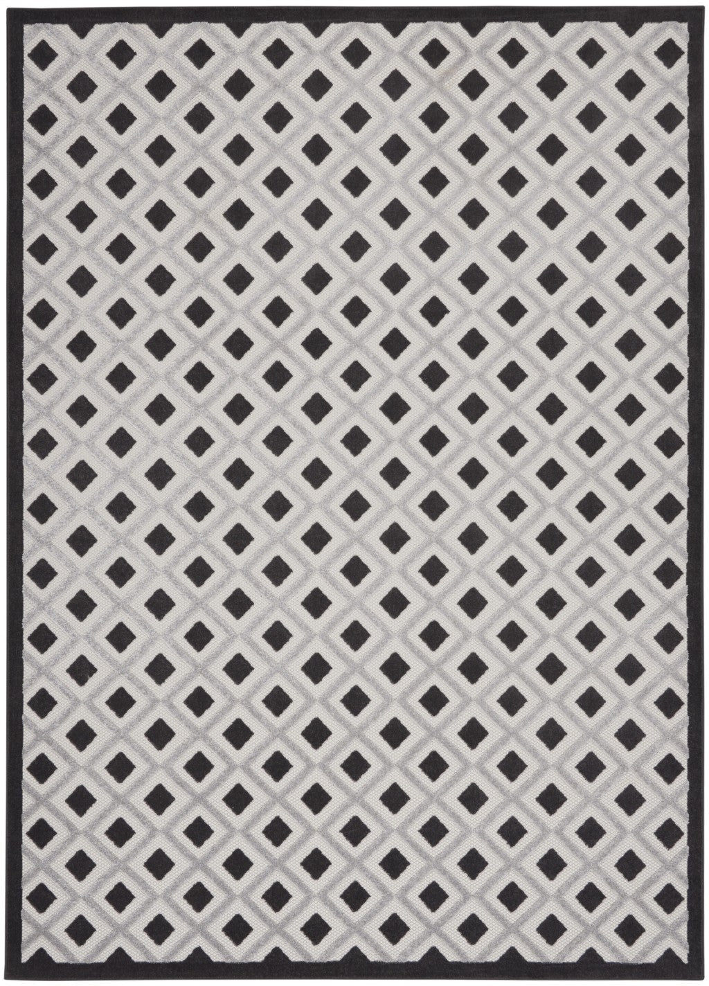 HomeRoots 8’ x 11’ Black White Gray Indoor Outdoor Area Rug