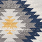 HomeRoots 8' x 11' Blue and Gray Kilim Pattern Area Rug