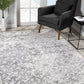 HomeRoots 8' x 11' Cream and Gray Faded Filigree Area Rug