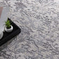 HomeRoots 8' x 11' Cream and Gray Faded Filigree Area Rug