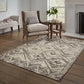 HomeRoots 8' x 11' Gray Beige Distressed Diamond Area Rug