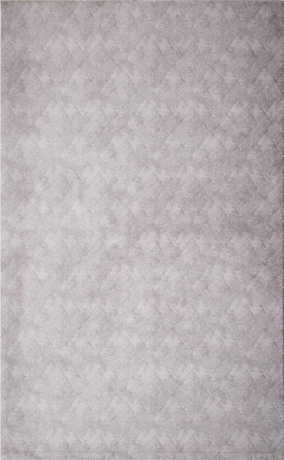HomeRoots 8' x 11' Gray Distressed Diamonds Area Rug